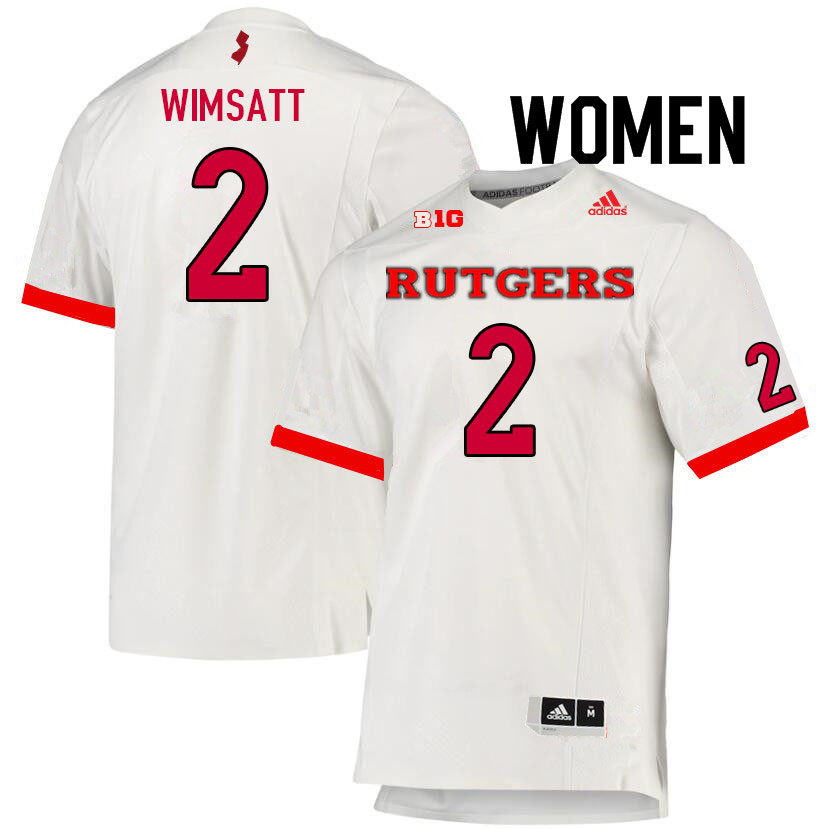 Women #2 Gavin Wimsatt Rutgers Scarlet Knights College Football Jerseys Sale-White